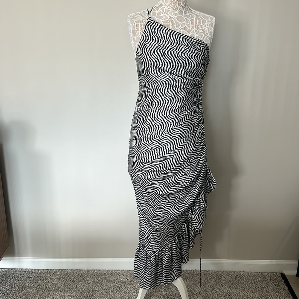 CINQ A SEPT -NWOT- Christel Dress in Ivory/Navy